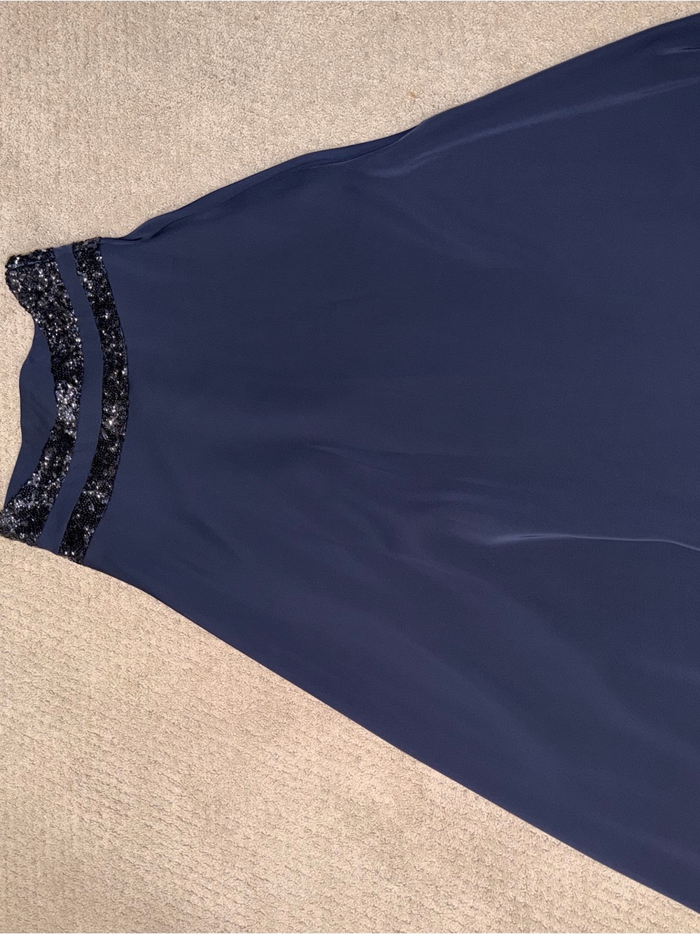 Turkish Navy Skirt with Sequin Trim
